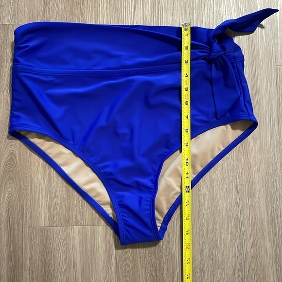 Kona Sol Women’s Bikini Swimsuit Large Blue High Waist Tie Side Stretch - Picture 16 of 17